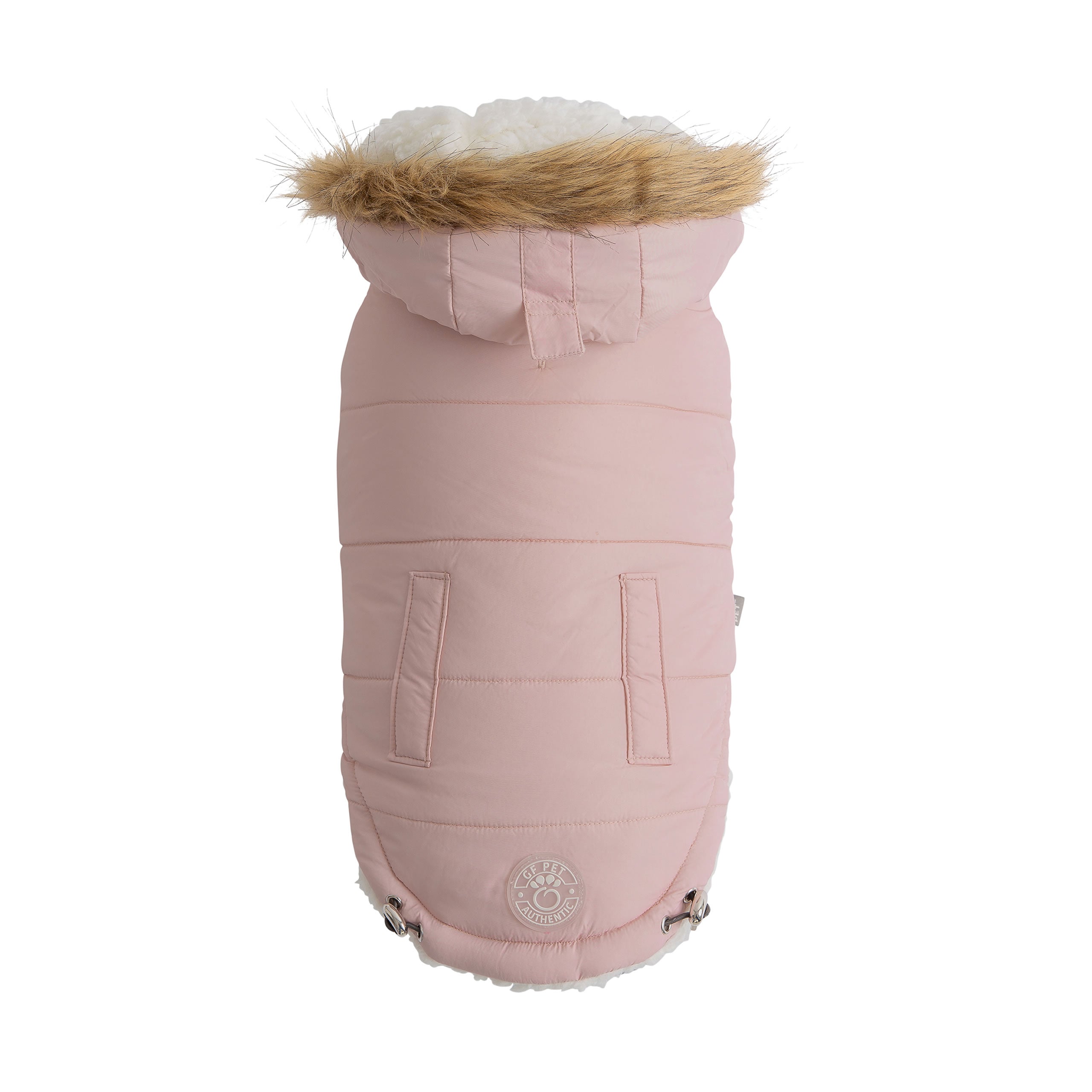 Furry Home Urban Parka for Dogs — Pink | Sherpa-Lined Winter Coat with Faux Fur Hood