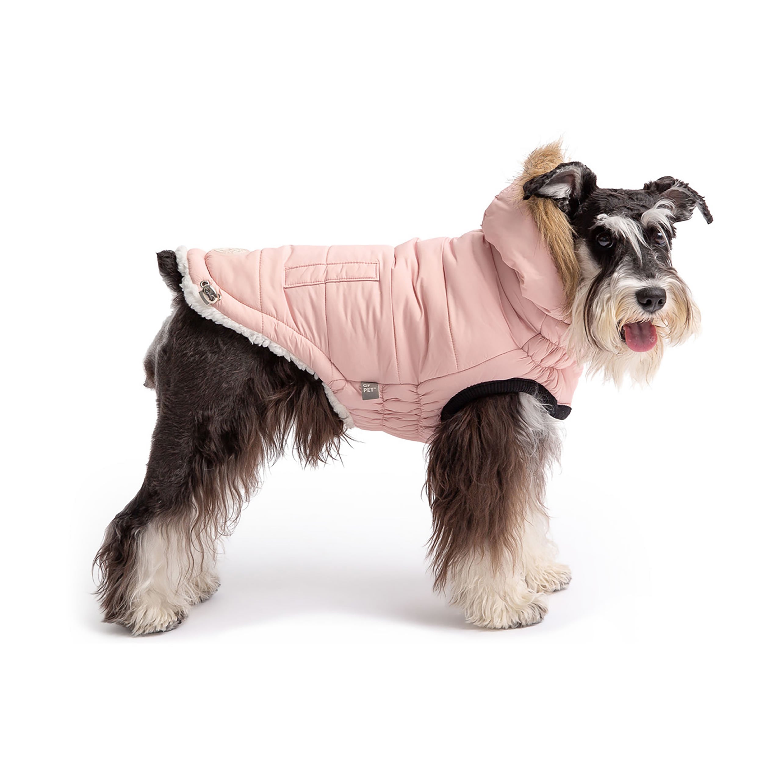 Furry Home Urban Parka for Dogs — Pink | Sherpa-Lined Winter Coat with Faux Fur Hood