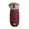 Winter Sailor Parka for Dogs — Burgundy | Premium Warm Coat with Sherpa Lining & Faux Fur Hood | Furry Home