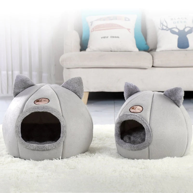 Snuggle Den 2-in-1 Pet House & Bed — Soft, Warm & Cosy for Cats & Dogs | Furry Home