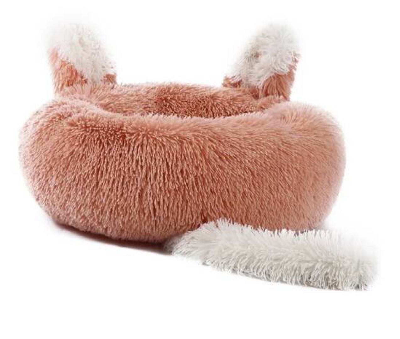 Ears & Tail Plush Pet Bed — Ultra-Soft Faux Fur, Non-Slip Base & Machine Washable | Furry Home