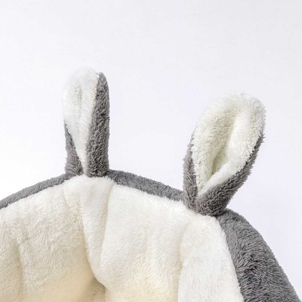 Bunny Ear Plush Pet Bed — Semi-Enclosed Nest, Ultra-Soft Comfort & Easy Clean | Furry Home