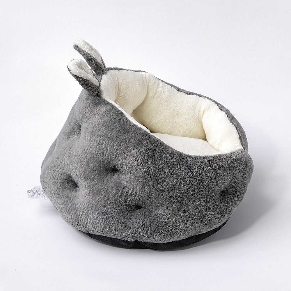 Bunny Ear Plush Pet Bed — Semi-Enclosed Nest, Ultra-Soft Comfort & Easy Clean | Furry Home