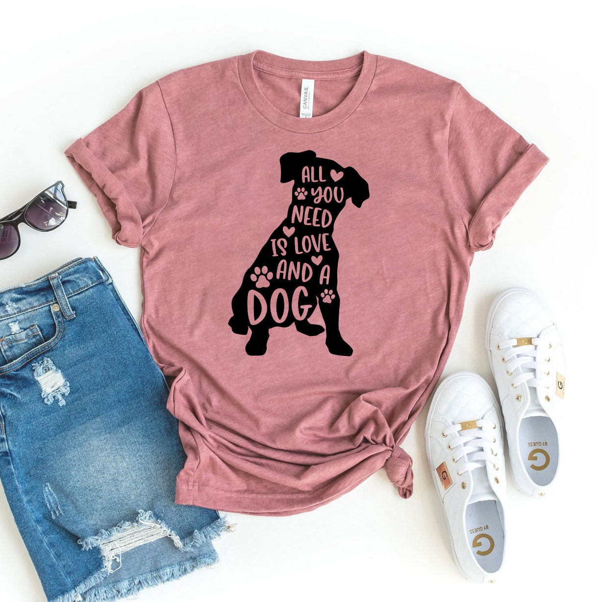 All You Need Is Love & A Dog T-Shirt — Soft Premium Cotton Tee for Dog Moms | Furry Home